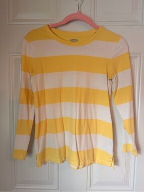 Old Navy Yellow & White Stripe Long-Sleeve Tee